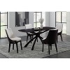 5pc Orleans High Back Chair Dining Set Cream/Black - Boraam: Mid-Century Modern, Rubberwood Frame, Polyester Upholstery - 2 of 4