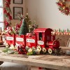 Red Metal Train on Track Christmas Display 36.75"L by Melrose - 2 of 3