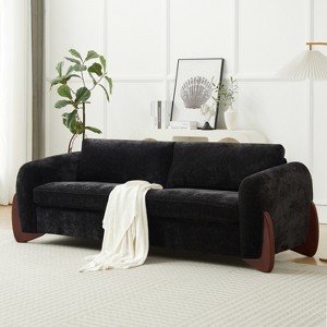 Christopher Knight Home Miles Modern Chenille 89" 3-Seater Sofa with Rubberwood Legs - 1 of 4