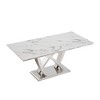 GDFStudio Ameliane Modern Faux Marble Rectangle Dining Table with Mirrored Finish Base - 4 of 4
