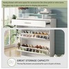 TIRAMISUBEST Slim Entryway Organizer with 2 Flip Drawers, Shoe Cabinet with Drawer, Free Standing Tipping Bucket Shoe Rack with LED Light - 4 of 4