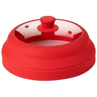 Bezrat Microwave Glass Plate Cover Lid - Vented and Collapsible