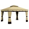 Resenkos Outdoor Garden Gazebo, Sunshade Gazebo Canopy,10' x 12' Double Roof Patio Gazebo Canopy, Outdoor Gazebo Shelter with Netting & Curtains Beige - 3 of 4