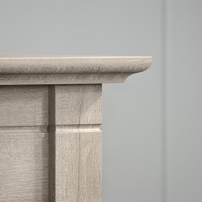 Washed Gray Square End Table with Storage Drawer and Shelf