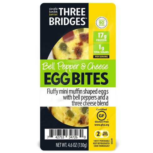 Three Bridges Bell Pepper Cheese Egg Bites 4 6oz Target