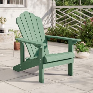 Sonkuki Outdoor Faux Wood Adirondack Chair, Patio Chair with High Back and Wide Seat - 1 of 4