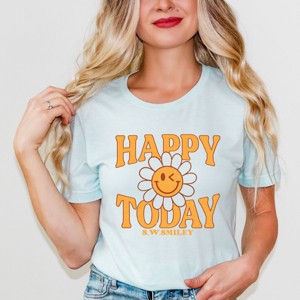 Simply Sage Market S.W.Smiley Happy Today Flower Short Sleeve Tee - 1 of 4