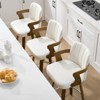 Bekrvio 26" Swivel Counter Height Bar Stools Set of 1/2/3/4,Faux Leather Upholstered Bar Chairs with Back & Arm for Kitchen Island,Black - 4 of 4