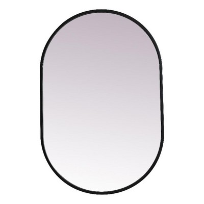 Elegant Lighting Metal Frame Oval Mirror 20x30 Inch in Black