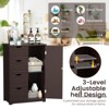 Tangkula Bathroom Floor Cabinet Storage Organizer Cupboard w/ 4 Drawers Adjustable Shelf - 4 of 4