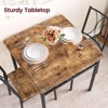 Jojoka 3-Piece Dining Room Table Set Kitchen Table for 2, Wooden Kitchen Table and 2 Upholstered Chairs for Small Space, Rustic - 4 of 4