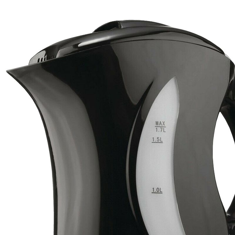 Brentwood 1.7 Liter Cordless Plastic Tea Kettle in Black and Silver, 4 of 6