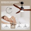 Ludomide 52" Wood Ceiling Fan with Lights and Remote, Modern Black Dimmable Chandelier Fan Light Kit for Bedroom Living Room - 4 of 4