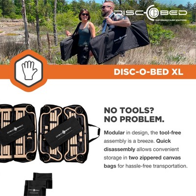 Black Steel Double Camping Cot with Storage Organizers