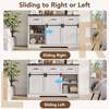 Sideboard Buffet Cabinet with Storage, 47" Storage Cabinets with 6 Drawers and 2 Doors,Large Wood Sideboard Cabinet - 3 of 4