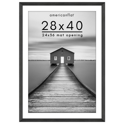 Americanflat Wide Molding Picture Frame with Mat
