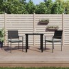 vidaXL 3 Piece Patio Dining Set - Poly Rattan and Steel Frame - Weather Resistant, Black Rattan Chairs and Black Glass Tabletop - 2 of 4