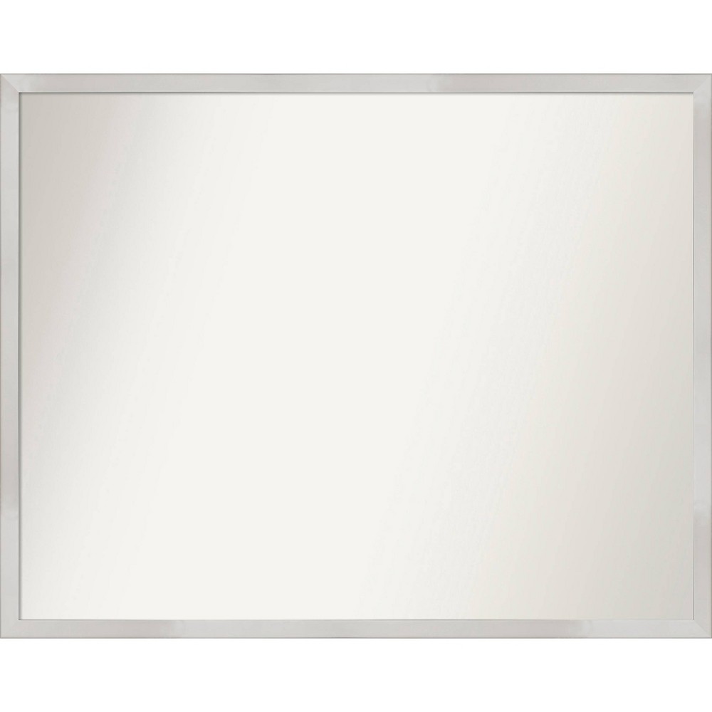 30" x 24" Non-Beveled Svelte Silver Wood Bathroom Wall Mirror - Amanti Art: Modern Rectangle, Wall Mount
