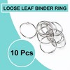 Unique Bargains Loose Leaf Metal Binder Keychain Files Book Rings Silver 1.5 Inches 10 Pcs - 2 of 4
