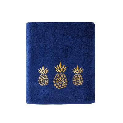 Gilded Pineapple Bath Towel Navy - SKL Home