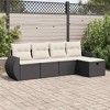 vidaXL Garden Sofa Set Black PE Rattan 5 Piece Set Modular - 2 of 4