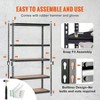 5 - Tier Heavy Duty Metal Shelves 2000 lbs Capacity Black Garage Kitchen Pantry Basement Laundry Storage Rack 48x18x72 Inch - 3 of 4