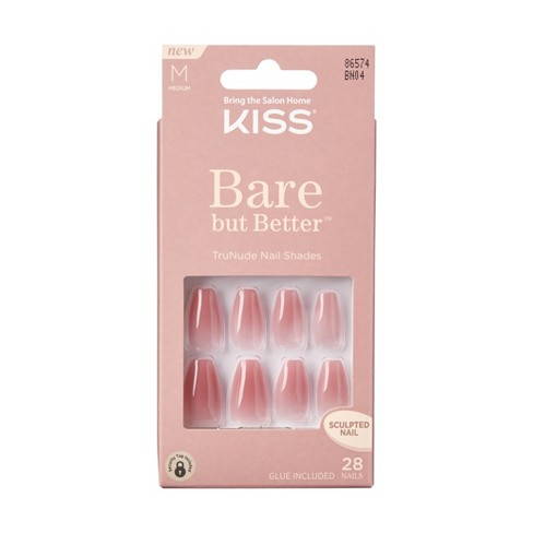 KISS Bare but Better Press-On Nails, Glossy Pink, Short Length, Square  Shape, 31 Ct. – KISS USA
