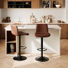 Bar Stools Set of 2/4 Adjustable Upholstered Swivel Bar Stools, Counter Height Bar Chairs with Back and Footrest for Bar, Kitchen Island - 4 of 4