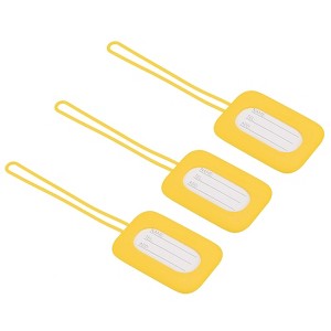 Unique Bargains Silicone Lightweight Backpack Identifier Card Luggage Tags 3 Pcs - 1 of 4