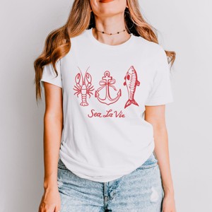 Simply Sage Market Sea La Vie 3 Across Short Sleeve Tee - 1 of 4