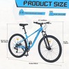 CAVINAS 29 Inch Wheels 8 Speed Mountain Bike with Front Suspension,Steel Bicycle with Front and Rear Double Disc Brakes for Men Women,Blue - 2 of 4