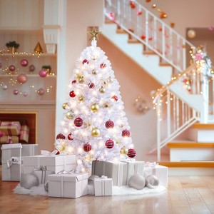 Yaheetech 4.5Ft/6Ft/7.5Ft/9Ft Pre-lit Spruce Artificial Christmas Tree with LED Lights - 1 of 4