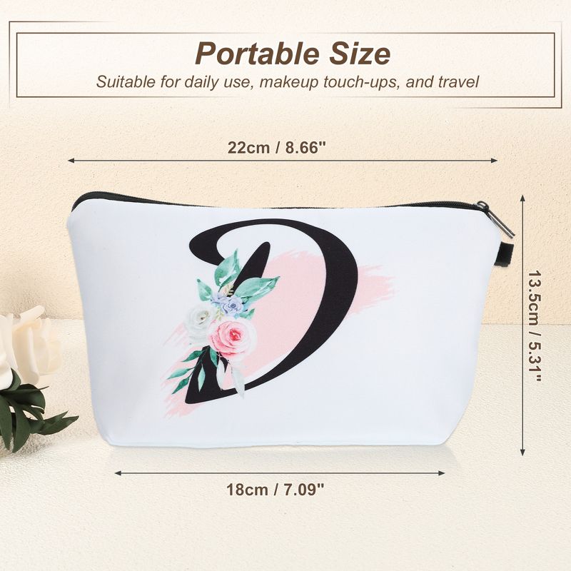 Unique Bargains Large Capacity Zipper Personalized Small Makeup Bag White, 5 of 7