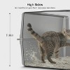 LunaLulinlk Extra large stainless steel cat litter box with lid, suitable for large cats, paw print design, non-stick, odorless - 4 of 4