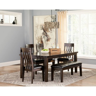 Transitional Smoky Dark Brown Oak Extendable Dining Table
