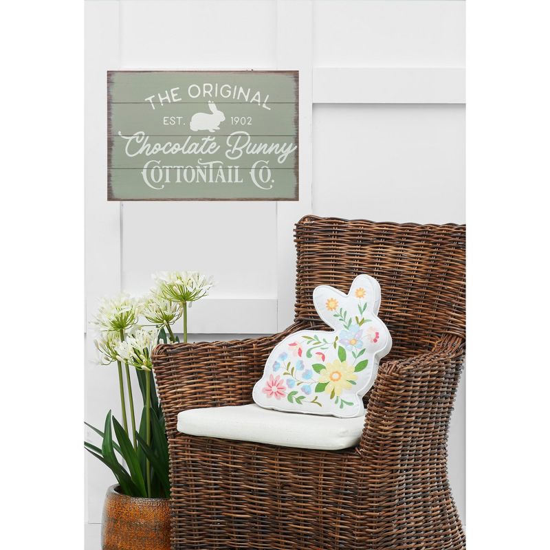 Transpac Wood 23.23 in. Multicolor Easter Vintage Textured Bunny Wall Decor, 4 of 5