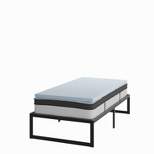 Emma and Oliver Complete Bed Set: Metal Platform Frame; Hybrid Pocket Spring Mattress in a Box and Cool Gel Memory Foam Topper