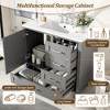 KTMBDW 36" Bathroom Vanity with Ceramic Sink, Freestanding Modern Bathroom Storage Vanity Cabinet with Soft Close Door & 3 Drawer - 2 of 4