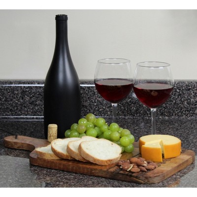 Cornucopia Black Matte Glass Wine Bottles with Corks, 3-Piece Set