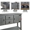 Hostack 48'' Solid Wood Console Table with 2 Drawers and Cabinets for Living and Dining Room, Antique Gray - 4 of 4