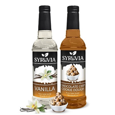 Syruvia Coffee Flavors Variety Pack: Vanilla & Chocolate Chip Cookie Dough 25.4 fl oz Syrup