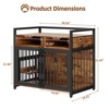 41 Inch/48 Inch Large Wooden Dog Crate Furniture, Heavy Duty Kennel with 2 Drawers Storage, 360° Adjustable Raised Feeder, Dog Cage Indoor House - 2 of 4