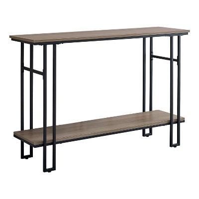 Monarch Specialties Accent Table Console Entryway Narrow Sofa Living Room Bedroom Brown Laminate Black Metal Contemporary Modern