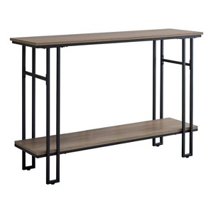 Monarch Specialties Accent Table Console Entryway Narrow Sofa Living Room Bedroom Brown Laminate Black Metal Contemporary Modern - 1 of 4