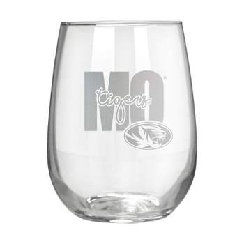 NCAA Missouri Tigers The Vino Stemless 17oz Wine Glass - Clear
