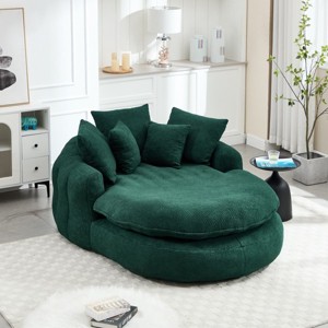 Chenille Bean Bag Sofa with Memory Foam Filling, Fluffy Bean Bag Sofa for Living Room or Bedroom, Oversized Upholstered Bean Bag Sofa-Koiai - 1 of 4
