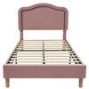 Twin Size Velvet Upholstered Smart LED Bed Frame with Adjustable Height Headboard - 2 of 3