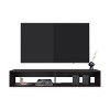 Syemin TV Stands and Consoles Simple TV Stand Two Spacious Shelves Fits Casual Living Bedroom Keeps Items Tidy, Black, 64.57"*17.72"*3.54" - 3 of 4