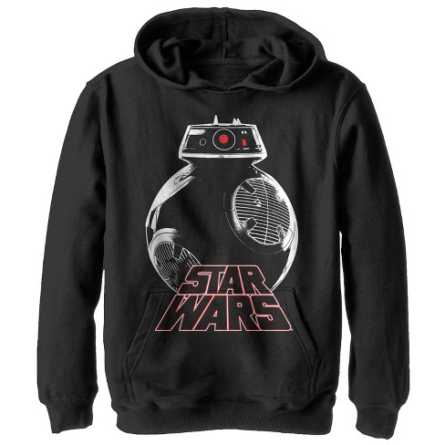 Boy's Star Wars The Last Jedi Droid Pull Over Hoodie - Black - Medium