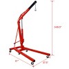Syemin Lift Jacks 2 Ton Folding Hoist Cherry Picker Shop Crane Hoist Lift, Heavy Duty Steel with 6 Iron Caster Wheels, Red, 61"*23.2"*3.9" - 3 of 4